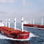 Anemoi rotor sails harnessing the renewable power of the wind on Berge Bulk ships