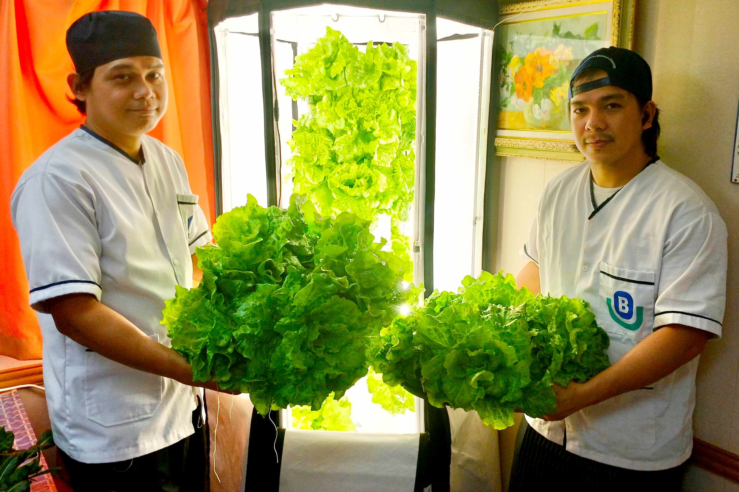 Harvesting fresh produce at sea