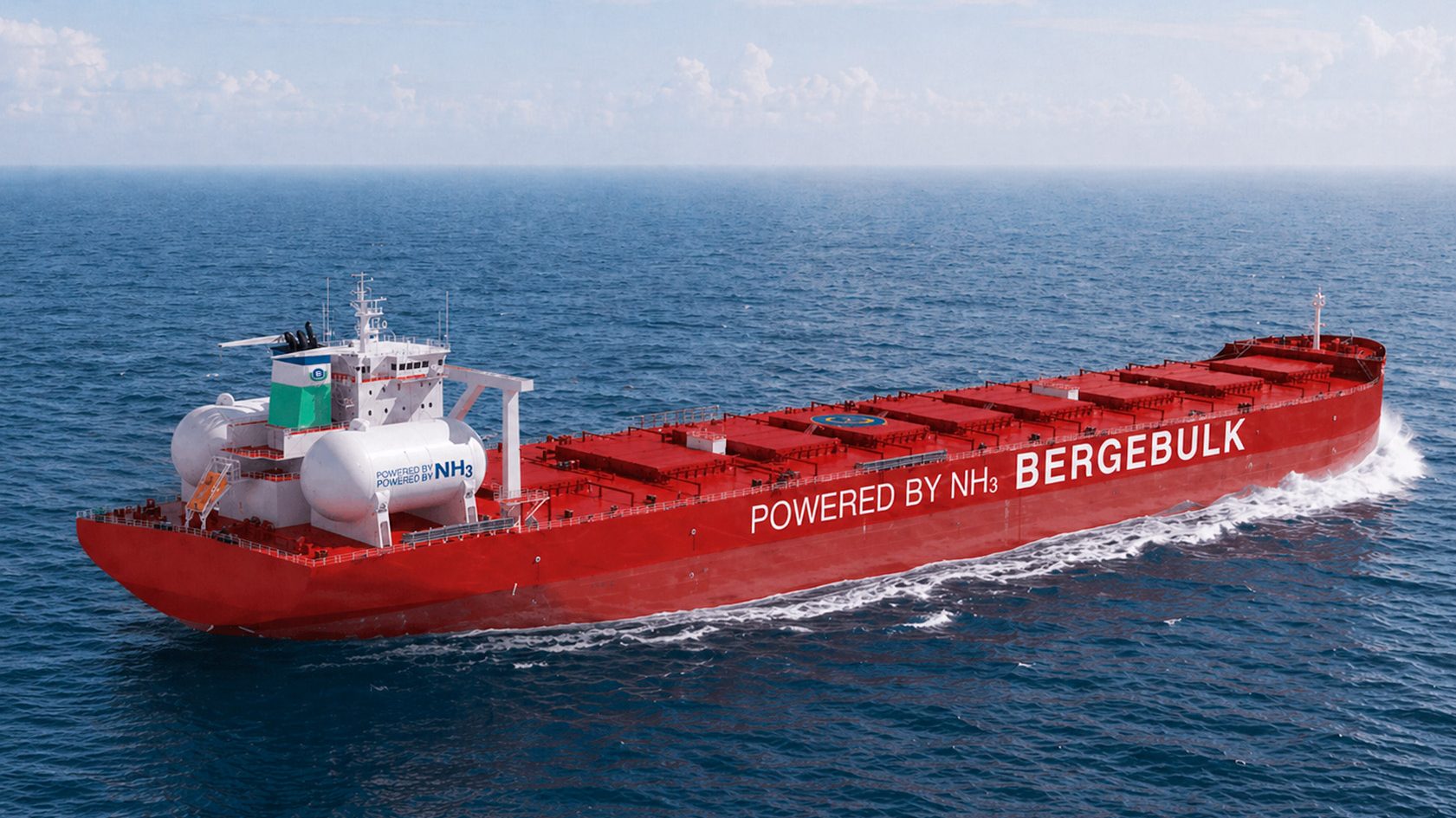 Berge Bulk Ammonia NH3 Ship at Sea Render